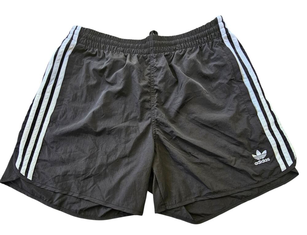 NWT MENS ADIDAS ORIGINALS SPRINTER TREFOIL SHORTS ~NYLON ~ SIZE LARGE BLACK